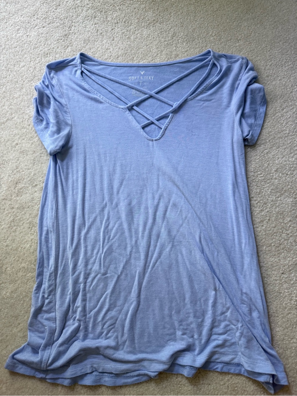 Soft & Sexy Lavender Crisscross V-Neck Tee